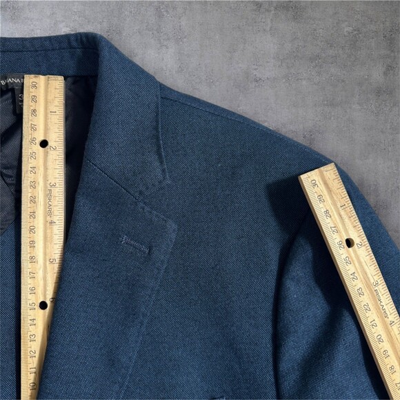 BANANA REPUBLIC Italian Fabric Slim fit 38R Mens Blazer Sport Coat Navy Jacket - Picture 7 of 13